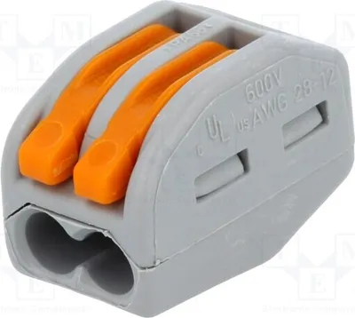 Image de 2 x Bornes de connexion rapide, section de câble de 0,08 à 2,5 mm², référence 222-412. Connecteurs rapides, référence 222