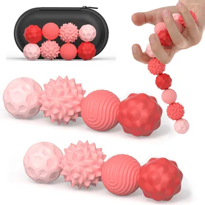 Immagine prodotto di Sfere sensoriali magnetiche - Set da 8 - Giocattolo antistress - Giocattolo fidget in silicone - Attrazione magnetica