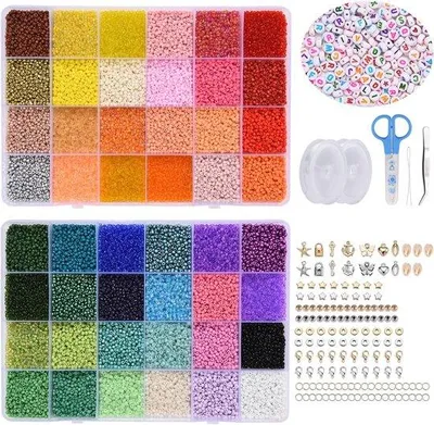 Immagine prodotto di Set per incisione di ciondoli per la creazione di gioielli - Perline di vetro in vari colori e dimensioni
