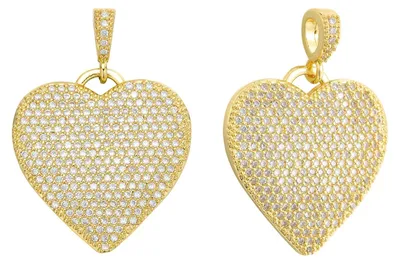 Productafbeelding van Hartvormige hangers voor sieraden - 2 stuks, 18K verguld