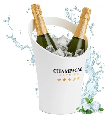 Eiskübel für 2 Flaschen, Champagnerkühler, 29,5x21,5x23,5 cm, weiß