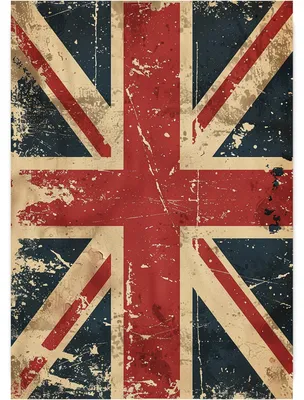 Metallposter Vintage Union Jack UK, A5, 210 x 148 mm, mehrfarbig