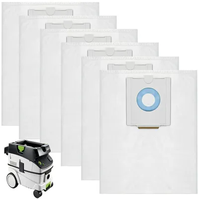 6 Staubsaugerbeutel für Festool CT 36, SELFCLEAN, großes Volumen