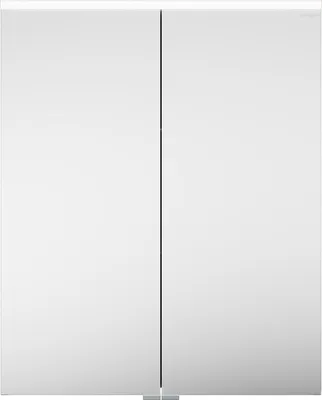 Image de Armoires de toilette burgbad Eqio avec éclairage LED à poser et éclairage du plan de toilette, 2 portes, 650x800x170mm, SPGT065F2009