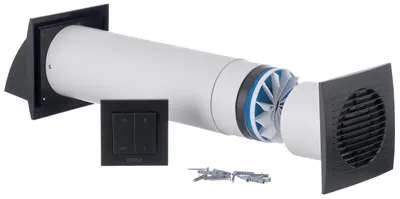 Dezentrale Lüftung mit Wärmerückgewinnung Ø 100 mm, Anthrazit