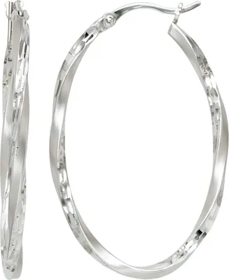 Produktbild von Paar Ohrringe Creolen Creole 40,6mm oval 925 Silber rhodiniert gedreht