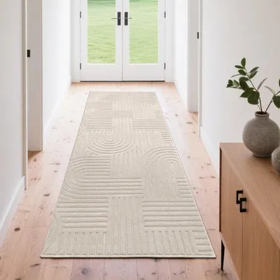 Produktbild von Beige Antislip-Teppich 80x240cm für Woonkamer und Slaapkamer