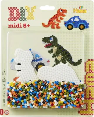 Image de Hama Midi Strijkkralenset Dino, 1100st.