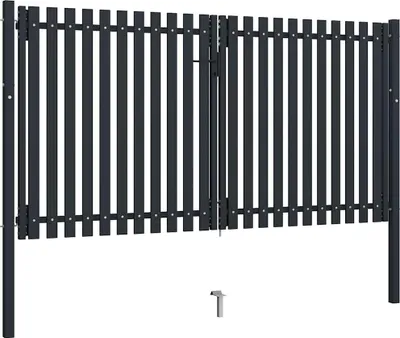 Obrázek produktu pro vidaXL Dvoukřídlá ocelová plotová brána 300 x 150 cm antracitová