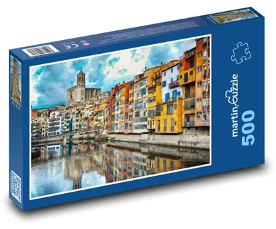 Zdjęcie produktu dla Puzzle 500 Kolorowe domy w Gironie - martinpuzzle