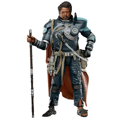 Image de Hasbro, Star Wars The Black Series Articulated Saw Gerrera avec ses armes de combat, Coloré