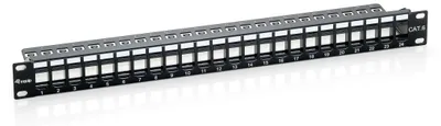 Obrázek produktu pro Equip 769224, Cat6, Černá, Instalace do racku, 1U, 44 mm, 483 mm