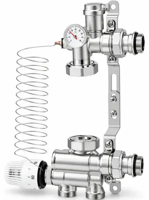 Festwertregelset Fußbodenheizung mit Thermostatkopf, 20-70 °C, 200-220 m²