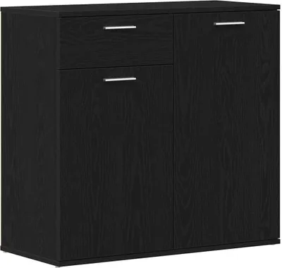Produktbild von Sideboard Schwarz Eichen-Optik 80x36x75 cm Holzwerkstoff