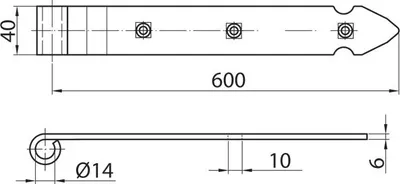 Produktbild von Bandscharnier "60" ohne Haken