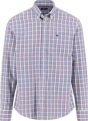Produktbild von Fynch Hatton kariertes Hemd rot Baumwolle mit Button-Down-Kragen