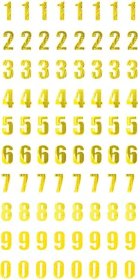 Produktbild von Oblique Unique Zahlen Sticker Zahl 0 - 9 Aufkleber zum Basteln Spielen Bekleben für Geburtstag Jubiläum - gold