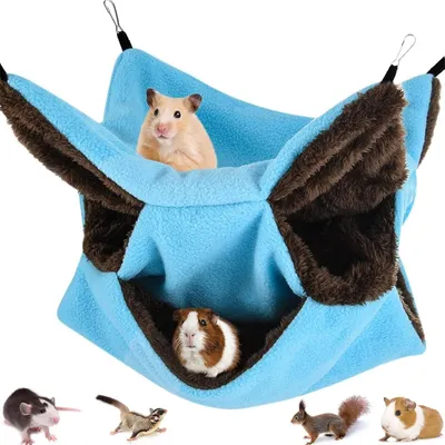 Produktbild von Hängematte für Kleine Haustiere, Warm und Weich, 30 x 30 cm, Für Hamster, Eichhörnchen, Frettchen