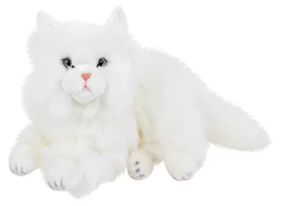 Produktbild von Kuscheltier Perserkatze 30 cm liegend weiß Plüschkatze