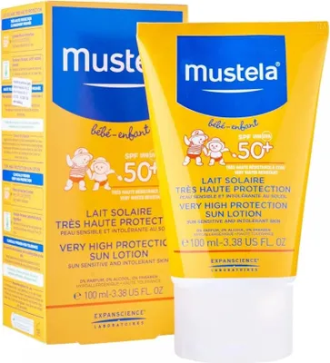 Produktbild von Mustela Sonnenlotion mit sehr hohem Lichtschutzfaktor 100ml