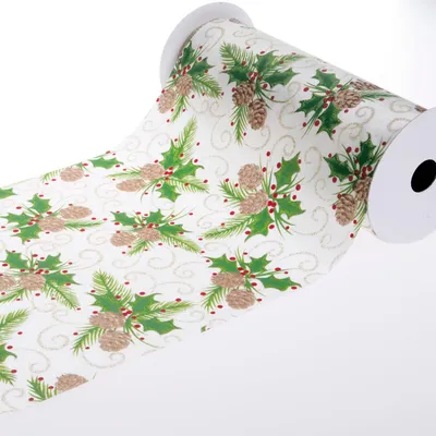 Produktbild von Weihnachtstischläufer ohne Draht - 20 cm - 5m - 90166