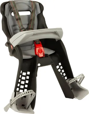 Image de Siège de vélo pour enfant - Sécurité à vélo - Ceintures réglables - Jusqu'à 15 kg - Noir et gris