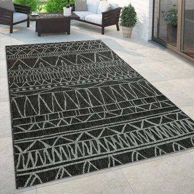 Produktbild von In- & Outdoor Teppich Flachgewebe Palmen Boho Sisaloptik robust Balkon & Garten Grösse 60x100 cm