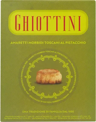 Produktbild von Ghiottini Amaretti Morbidi Toscani al Pistacchio, Weiche Pistazien Amaretti 200 g