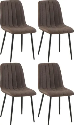 Produktbild von CLP 4er Set Stühle Dijon mit Lehne braun Material Stoff