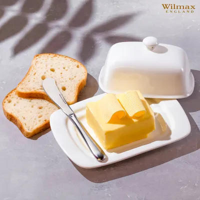 Produktbild von Wilmax Butterdose Weiß 19 x 12,5 x 8,5 cm – Elegantes Design – WL-996109/1C