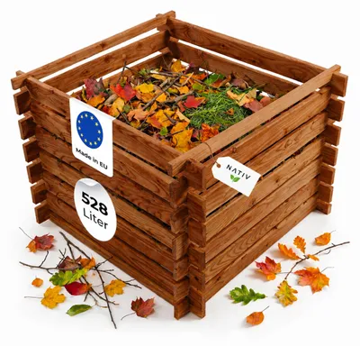 Produktbild von Holzkomposter braun 100x100cm Lärche für Garten Stecksystem langlebig