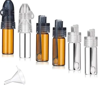 Produktbild von Dosierer Pulver 3 Stück Transparentes, 3 Stück Braunes Gewürzpulver Werkzeug, Tragbares Mini Gewürzstreuer, mit Löffel und Trichter, 2 Stile, für Reisen, Outdoor, Picknick