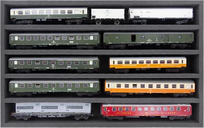 Produktbild von Schaumstoffeinlage Spur 00 mit 5 Fächern für Modelleisenbahn