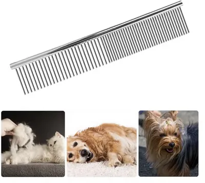 Immagine prodotto di CHPN – Spazzola per cani – Spazzola per gatti – Spazzola per animali domestici in acciaio inossidabile – 20/4 cm – Spazzola grossa per cani – Spazzola fine per cani – Bifronte