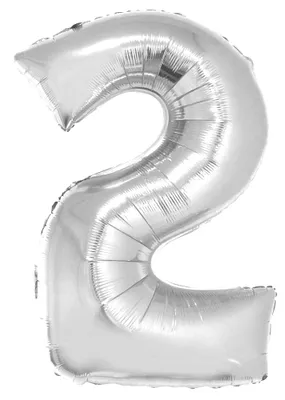 Produktbild von XXL Zahlen Folienballon 100 cm - Silber Zahl 2