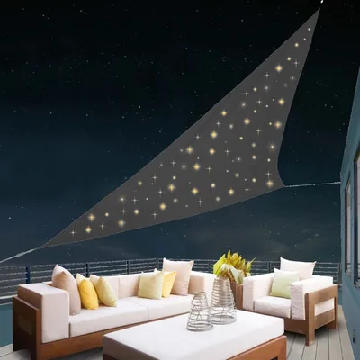 Produktbild von Solar Sonnensegel mit LED Sternenhimmel 3,25x3m dreieckig Sonnenschutz