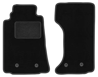 Image de Tapis de sol avant velours sur-mesure pour Mazda MX-5 III (2005-2015, cabriolet) noir, jeu 2 pièces, fixations - STANDRAD