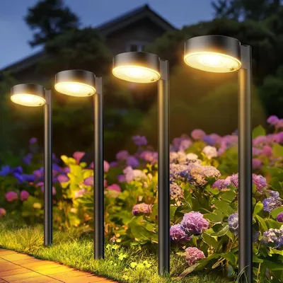 Zdjęcie produktu dla Lampy solarne do użytku zewnętrznego - Oświetlenie ogrodowe solarne - Dekoracje ogrodowe - Wodoodporność IP65 - 8 sztuk - Czarny