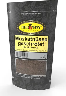 Produktbild von Muskatnüsse geschrotet für die Mühle 50g ohne Zusatz