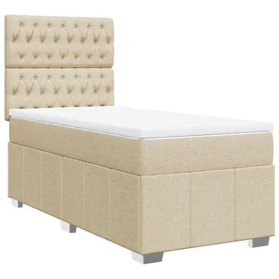 Produktbild von vidaXL Boxspringbett mit Matratze Creme 100x200 cm Stoff