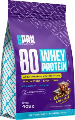 Zdjęcie produktu dla 6Pak 80 Whey Protein 908G Chocolate Caramel