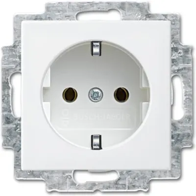 Imagen del producto de Enchufe BJ SCHUKO, sin interruptor, color blanco alpino, modelo EUCR-914, Busch-balance SI