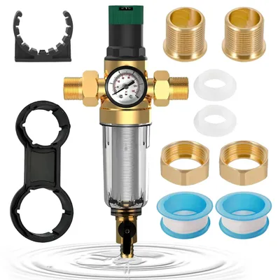 Druckregler 3/4 Zoll mit Manometer und Rückspülfilter