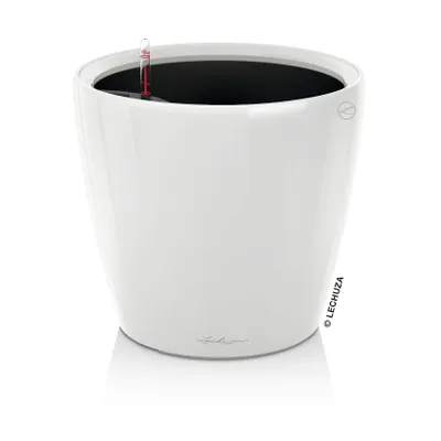 Obrázok produktu pre Kvetináč LECHUZA CLASSICO Premium LS 21 biely vysoký lesk | kvetináč so zavlažovacím systémom | vysoko lesklý povrch | Ø 22 x 20 cm | 16020