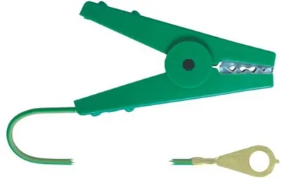 Produktbild von Erdanschlusskabel mit Krokodilklemme, grün