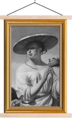 Produktbild von MuchoWow® Textilposter Kunst - Maler - Liste - Gold 40x60 cm mit holzfarbenen Rahmen - Poster