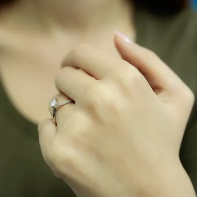 Produktbild von 0,35 Carat Diamant Solitär Ring Antragsring 14 Karat Weißgold