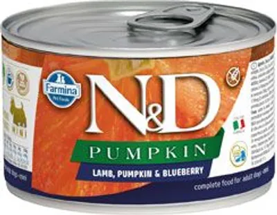 Productafbeelding van N&D HONDENVOER PUMPKIN, volwassen honden, lam en blauwe bes, mini formaat, 140g