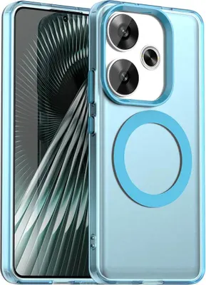 Obrázek produktu pro Magnetické pouzdro pro Xiaomi Redmi Turbo 3, tenké matné průsvitné nárazuvzdorné pouzdro Modrý