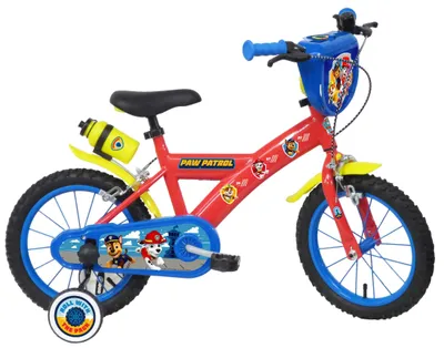 Immagine prodotto di PAW PATROL 14, bicicletta per bambini, adatta a bambini tra i 3 e i 5 anni, per altezza tra 85 e 105 cm, con scudetto frontale e stabilizzatori laterali